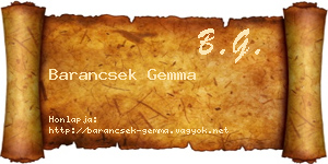 Barancsek Gemma névjegykártya